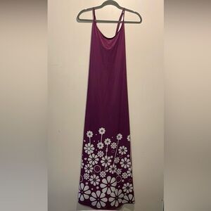 Sheilay- NWT Purple & White Floral Maxi Dress w/Criss Cross Back Straps- Size L